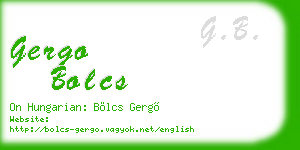 gergo bolcs business card